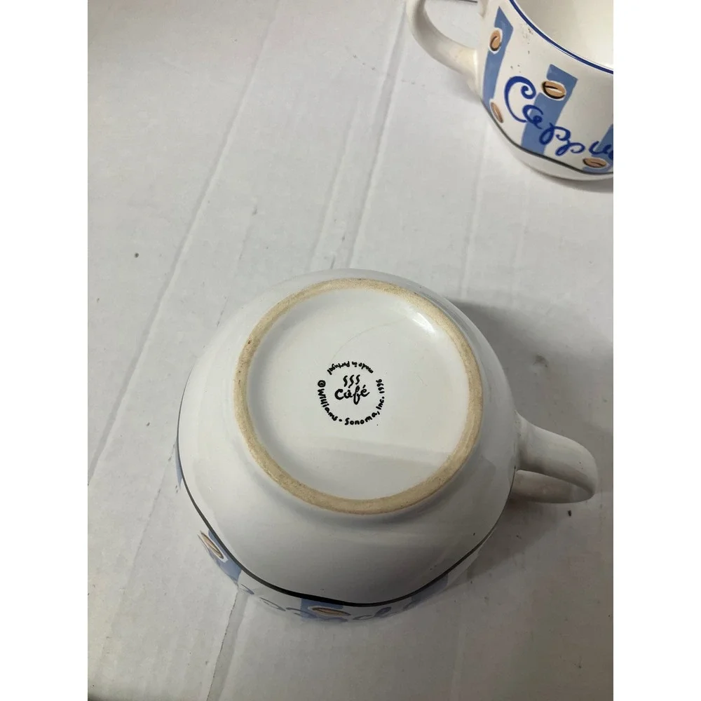 Williams Sonoma Cafe Cappuccino Mugs‎ Set
